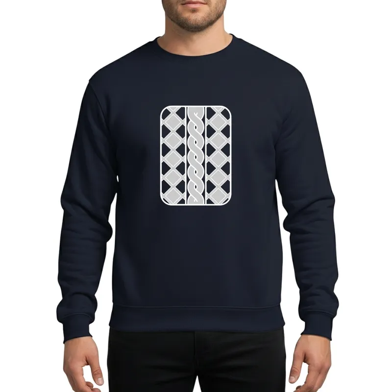 Sweetest Little One Cable Knit Diamond Gray Autumn Winter Cozy Emblem Sweatshirt - 1