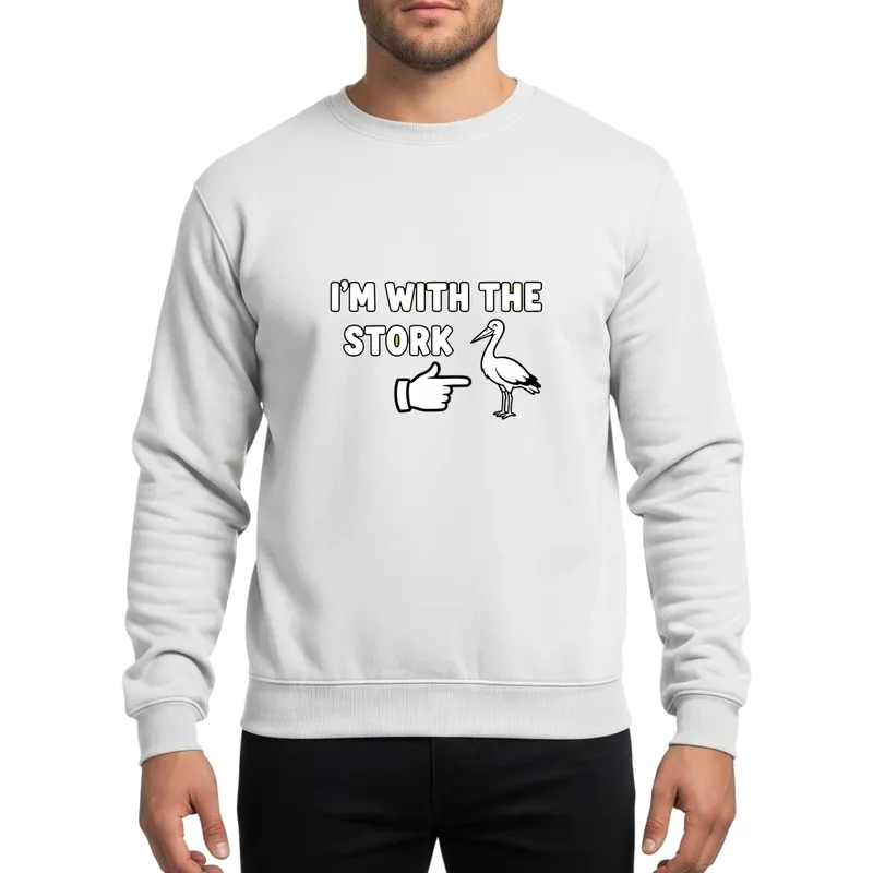 I'm With The Stork Halloween Costume Matching Couples Group Gag Graphic Sweatshirt - 1