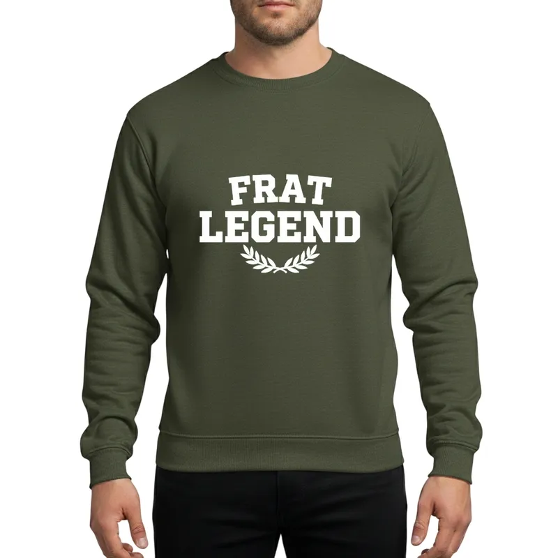 Frat Legend Bold Collegiate University Serif Graphic Laurel Leaves Greek Fraternity Campus Sweatshirt - 1