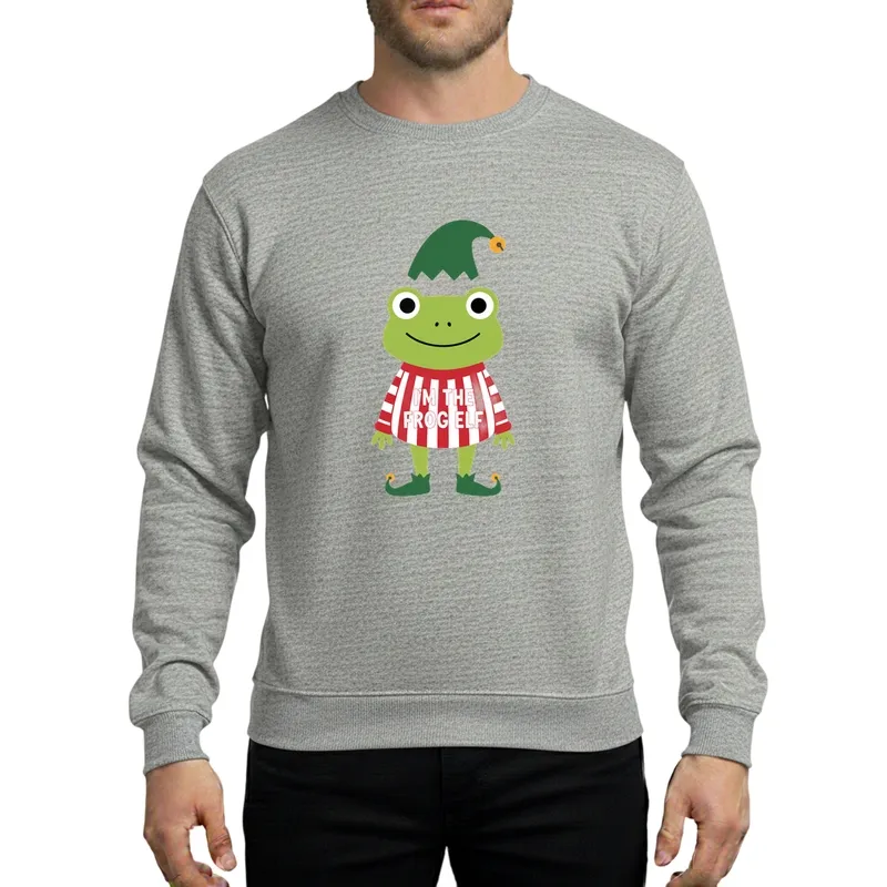 Funny Frog Elf Cartoon Family Holiday Matching Christmas Pajama "I'M THE FROG ELF" Sweatshirt - 1
