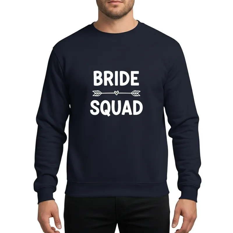 Whimsical Hand-Drawn Bride Squad Celebration Adornment White Heart Arrow Sweatshirt - 1