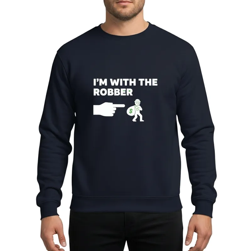 I'm With The White Beanie Money Bag Character Halloween Party Costume Sweatshirt - 1