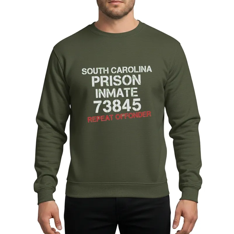 Halloween South Carolina Jailhouse Costume Distressed Stencil Grunge Party Theme Sweatshirt - 1