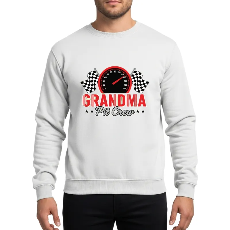 Grandma Racing Pit Crew Speedometer Checkered Flag Family Birthday Celebration Sweatshirt - 1