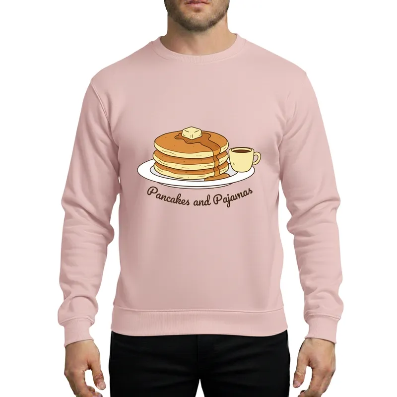 Girls Slumber Party Pancakes & Pajamas Fluffy Stack Cartoon Design Sweatshirt - 1