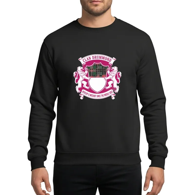 Drummond Clan Scottish Heraldic Crest Tartan Rampant Lions Motto Family Celebration Design Sweatshirt - 1