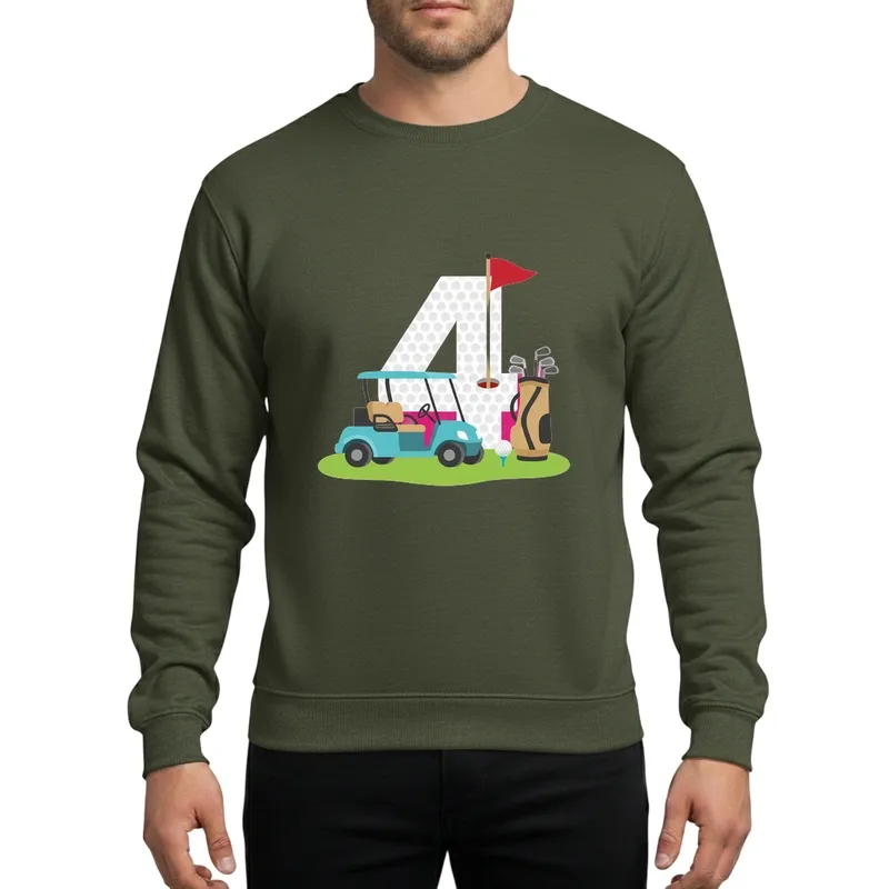 Let's Par Tee I'm 4 Golf Ball Dimple 4th Birthday Cartoon Celebration Design Sweatshirt - 1