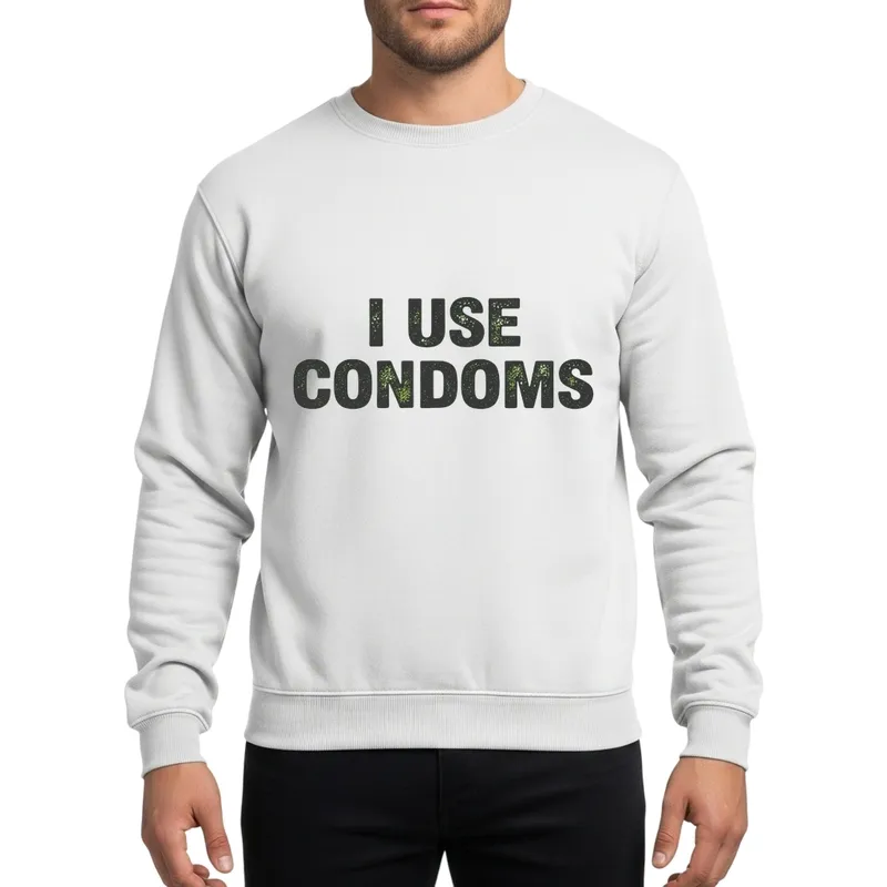 Bold Distressed Typography Humorous White Lie Party Statement Sweatshirt - 1
