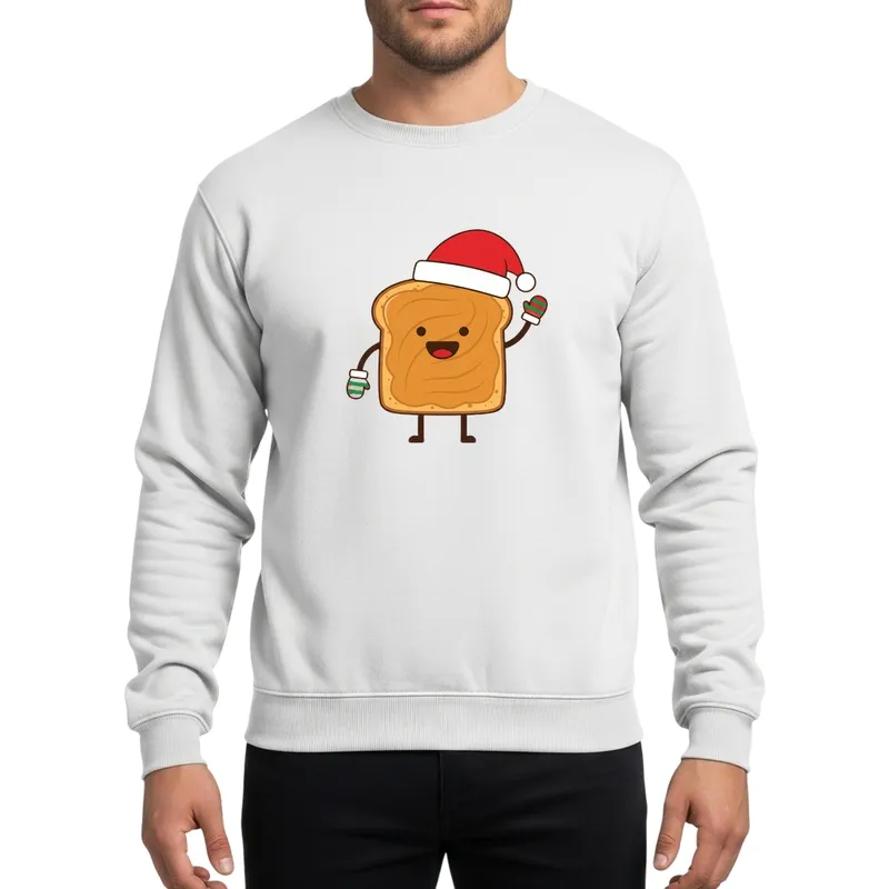 Peanut Butter Toast Character Christmas Holiday Matching Couple Festive Graphic Sweatshirt - 1