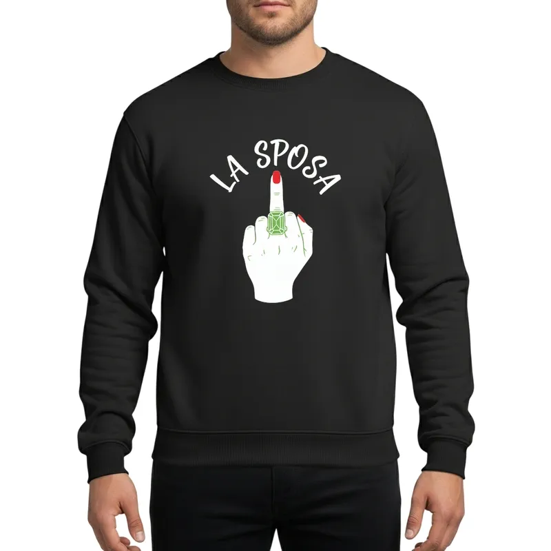 La Sposa Italian Bride Bachelorette Sassy Hand Diamond Ring Design Sweatshirt - 1