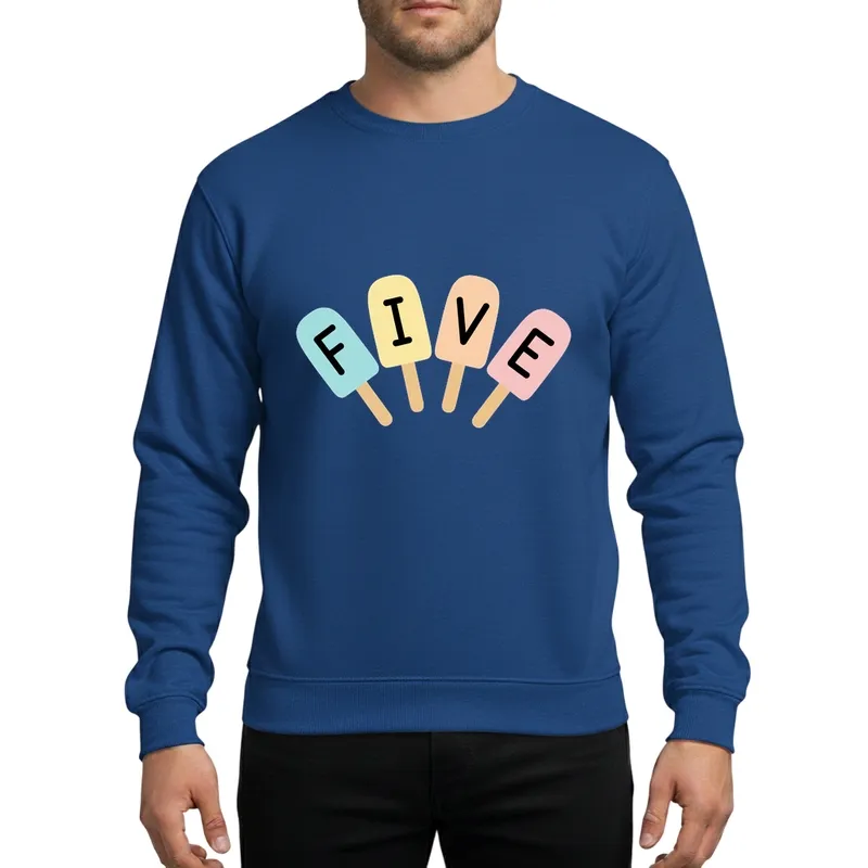 Playful Girls 5th Birthday Ice Cream Party Five Popsicle Design Sweatshirt - 1