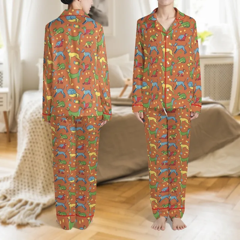 Italian Greyhound Owner's Digital Pattern: Easy Stylized Dog Pajamas M & L - PDF A4 Letter Poster Guide Satin Pajamas Set - 1