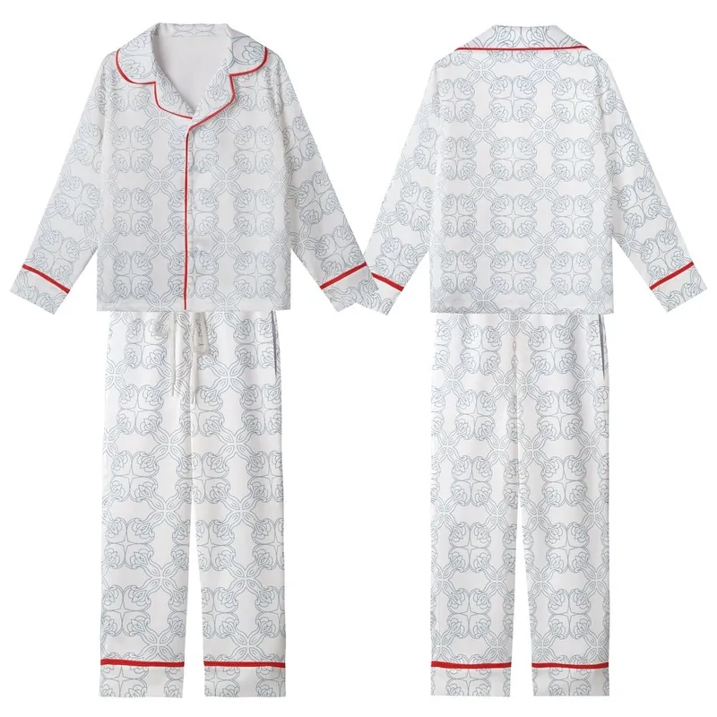 Elegant Geometric Pattern: Interlocking Quatrefoil Muted Blue Swirl Line Art Design Kid Satin Pajamas Set - qXIjB68kuG