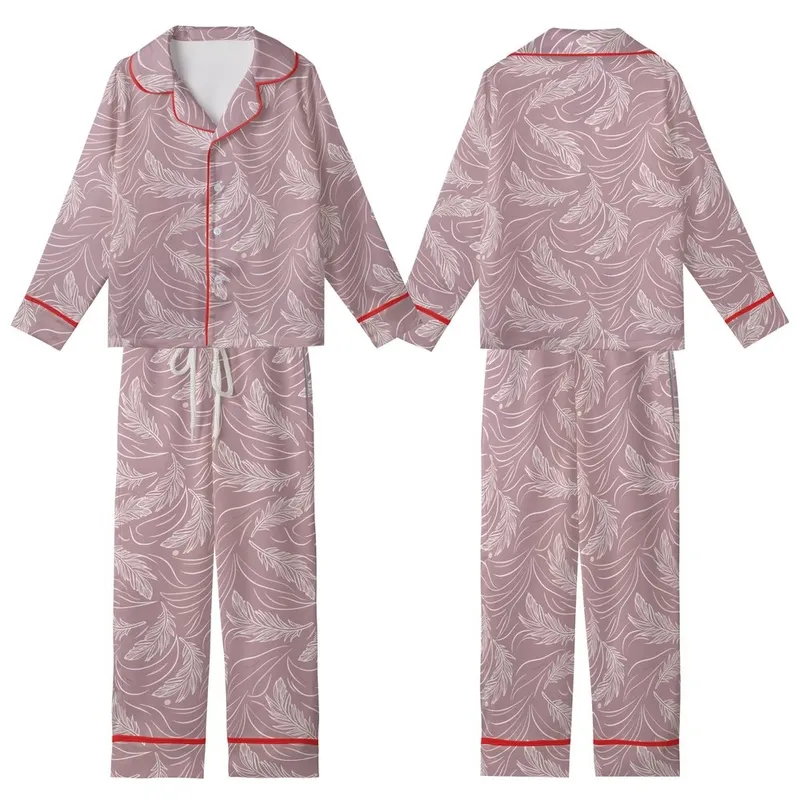 Bridesmaid & Bride Silky Satin Pajamas: Removable Feather Cuff Sleep Set - Luxurious Wedding PJs Kid Satin Pajamas Set - 1