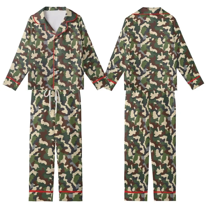 Adult Flannel Pajama Pants: Abstract Organic Camouflage Design with Deep Pockets Kid Satin Pajamas Set - 1