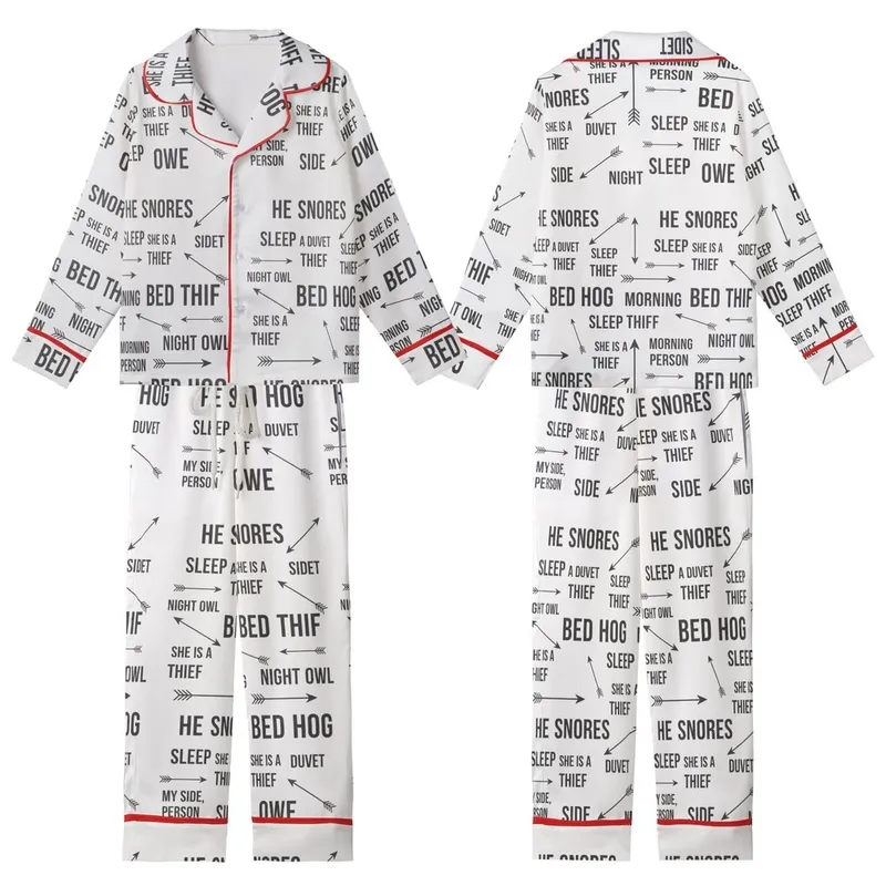 Bed Sharers' Humorous Sleep Quirks Minimalist Charcoal Typographic Rustic Arrow Pattern Kid Satin Pajamas Set - yDwhxmcOk6