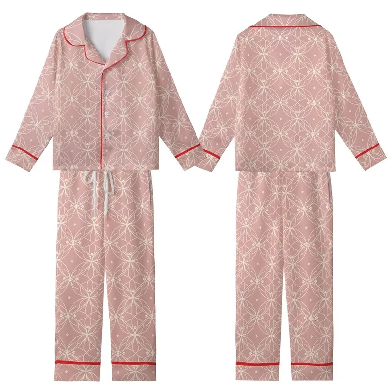 Bridesmaid Pajamas: Muted Rose Filigree Floral Modal Sleep Shorts Set Satin Short-Sleeve Pajamas Set - bhA5E62s5i