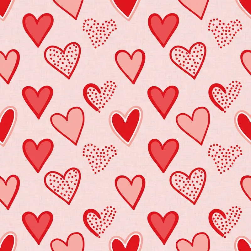 Romantic Soul's Playful Hand-Drawn Heart Motifs: Blush Red Scatter Fashion Piece Satin Pajamas Set - 1