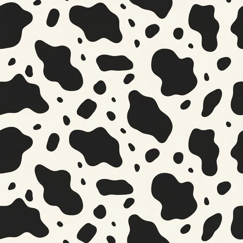 Black Cream Organic Spot Pattern Irregular Patches High Contrast Undulating Edges Graphic Satin Pajamas Set - 1