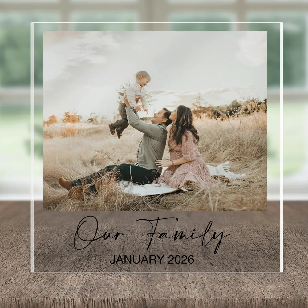 Personalized Photo Print With Custom Message Acrylic Photo Plaque Mother's Day Gift - 1