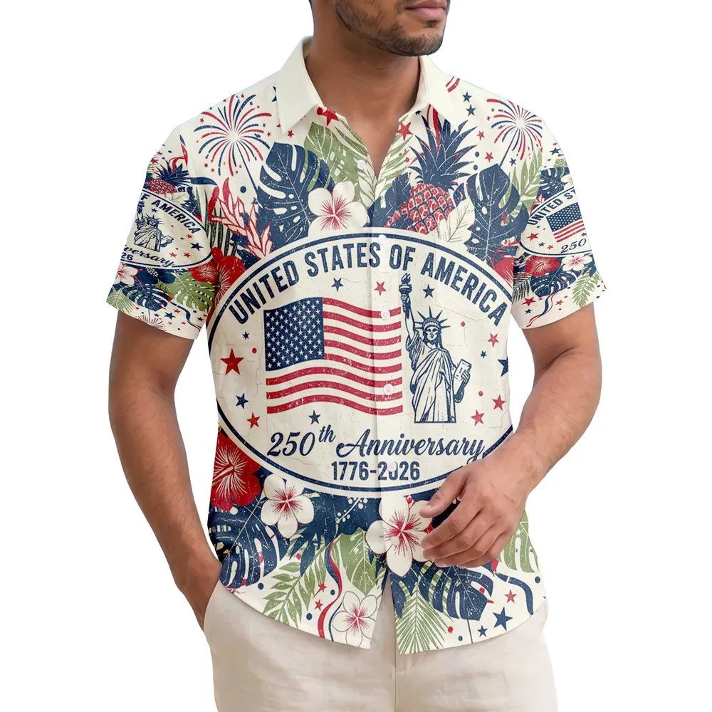 Bald Eagle American Flag 1776-2026 - USA 250th Anniversary Independence Day for Dad Hawaiian Shirt - 1