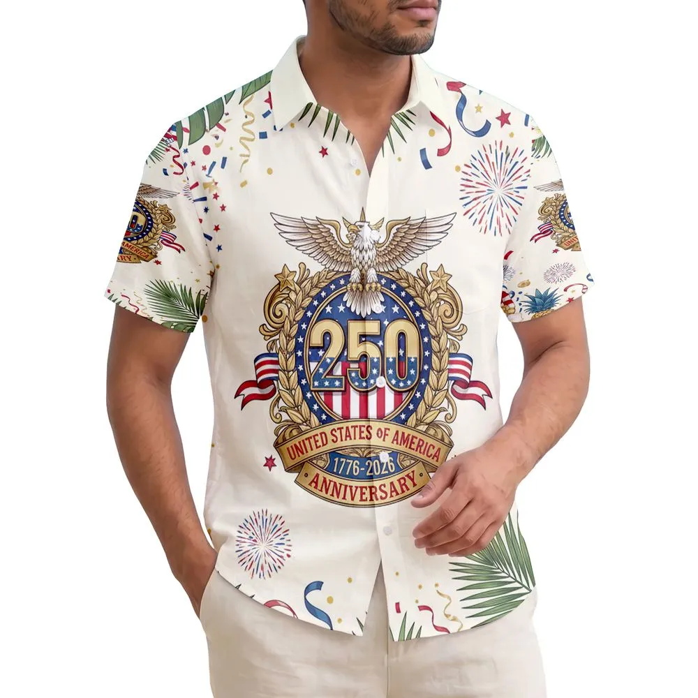 Bald Eagle American Flag 1776-2026 - USA 250th Anniversary Independence Day Gift for Veterans Hawaiian Shirt - 1