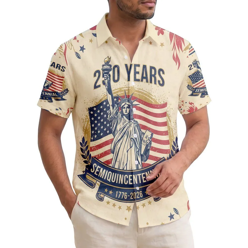 Statue of Liberty Flag 1776-2026 - USA 250th Anniversary Independence Day Tropical Hawaiian Shirt - 1
