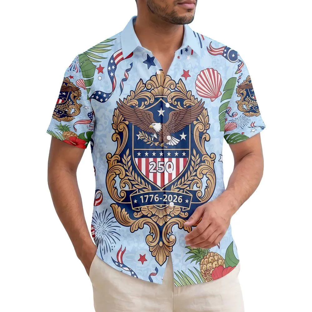 Bald Eagle American Flag 1776-2026 - USA 250th Anniversary Independence Day Gift for Dad Hawaiian Shirt - 1