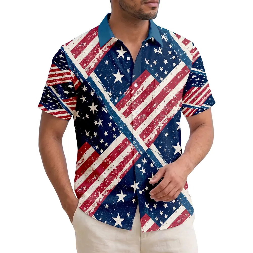 Distressed American Flag 1776-2026 - USA 250th Anniversary Patriotic Freedom Hawaiian Shirt - 1