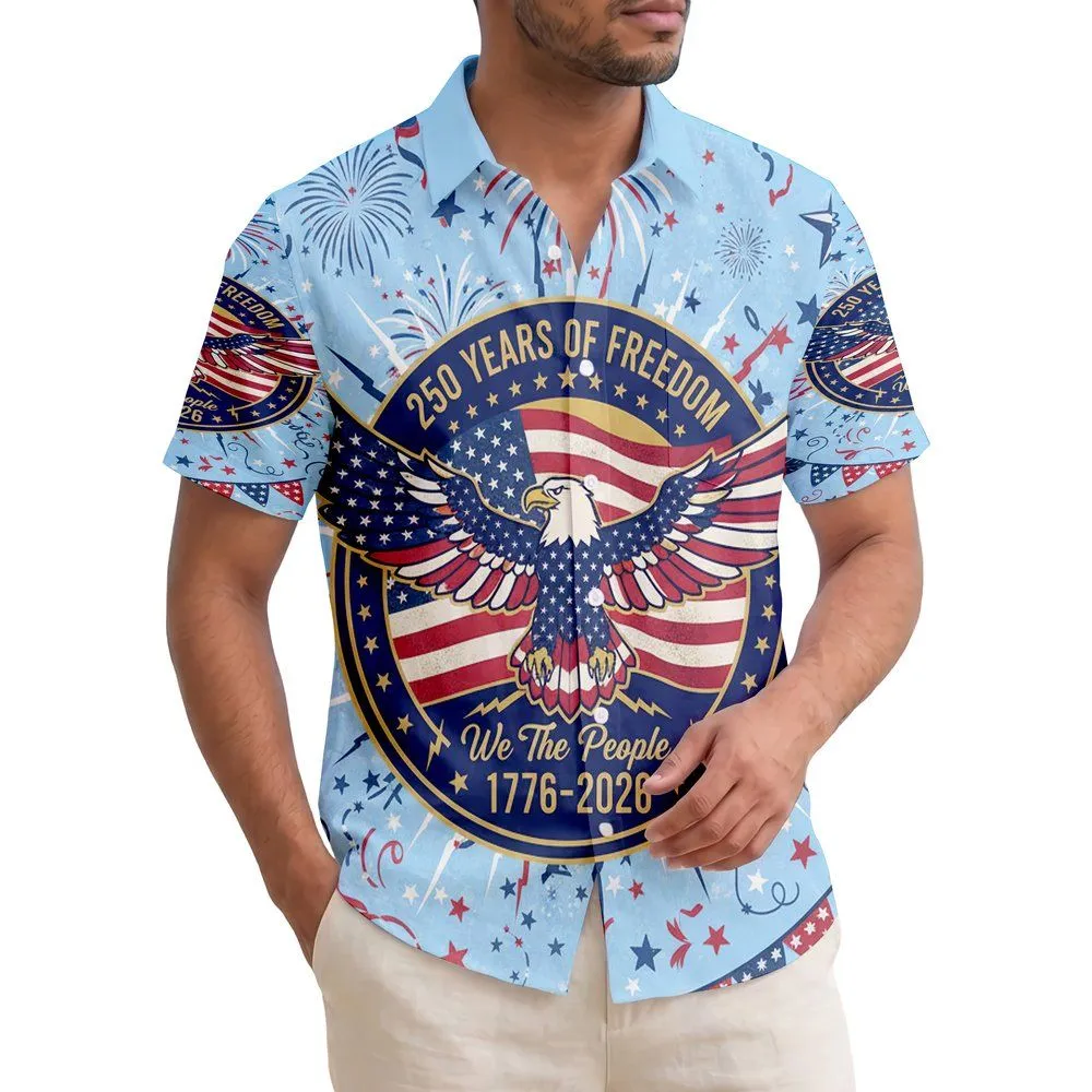 We The People Bald Eagle Flag 1776-2026 - USA 250 Years Freedom Patriotic Gift for Dad Hawaiian Shirt - 1