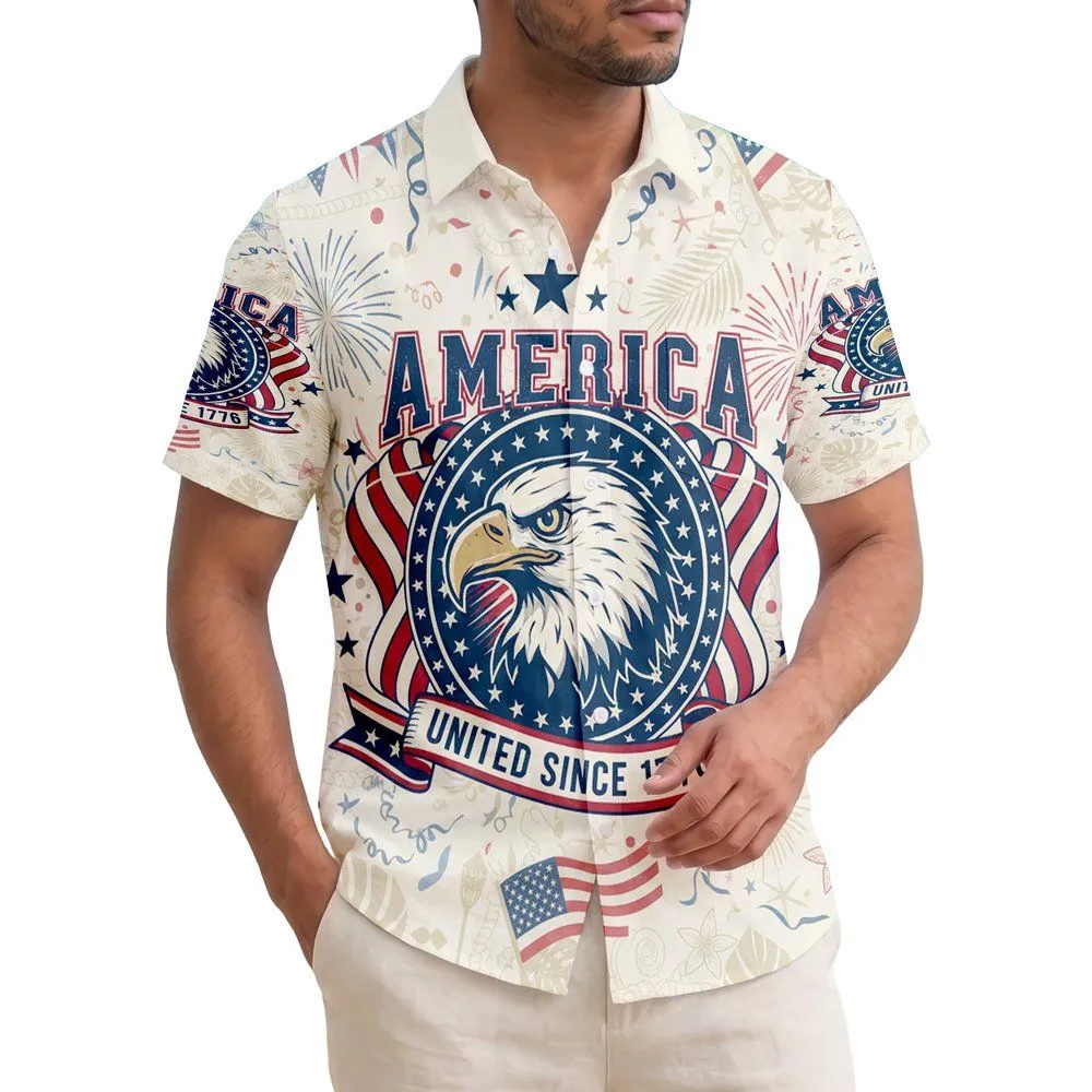 Bald Eagle American Flag 1776-2026 - USA 250th Anniversary Independence Day Gift for Dad Hawaiian Shirt - 1