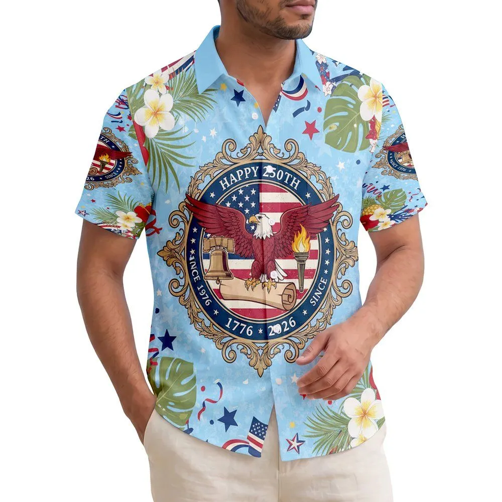 Bald Eagle Liberty Bell Flag 1776-2026 - USA 250th Anniversary Independence Day Gift Hawaiian Shirt - 1