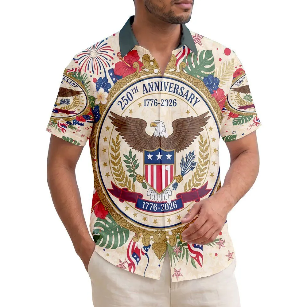 Bald Eagle American Flag 1776-2026 - USA 250th Anniversary Patriotic Gift for Veterans Hawaiian Shirt - 1