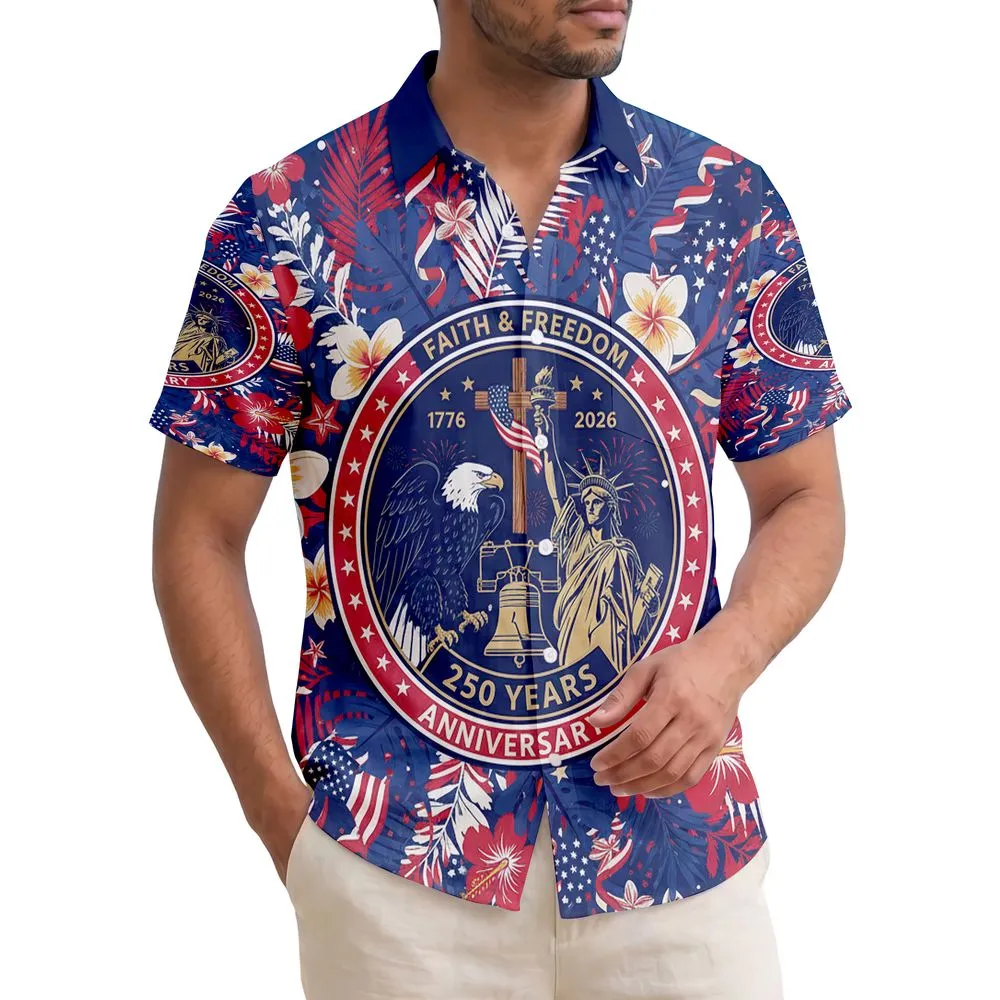 Bald Eagle Liberty Bell 1776-2026 - USA 250th Anniversary Independence Day Hawaiian Shirt - 1