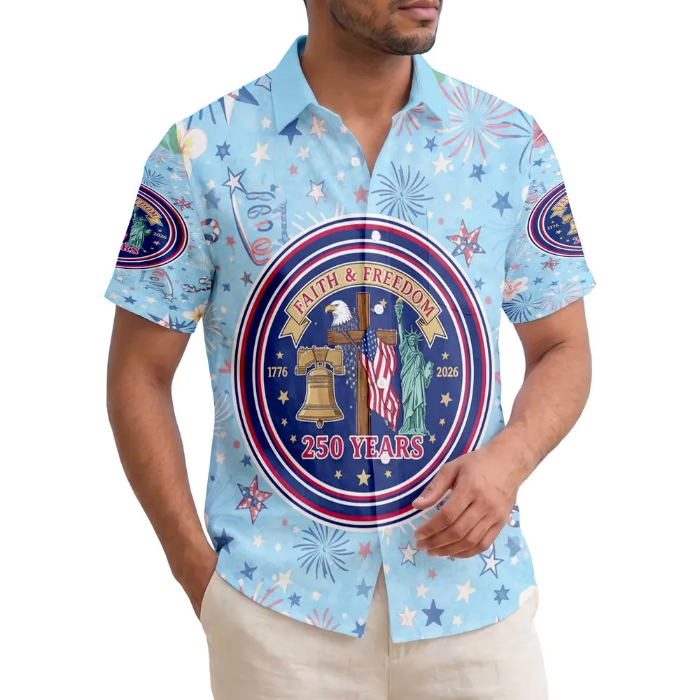Bald Eagle Flag 1776-2026 - USA 250th Anniversary Independence Day Tropical Hawaiian Hawaiian Shirt - 1