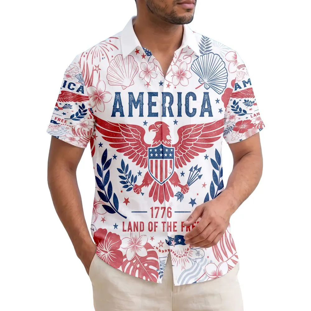 Bald Eagle American Flag 1776-2026 - USA 250th Anniversary Independence Day Celebration Hawaiian Shirt - 1