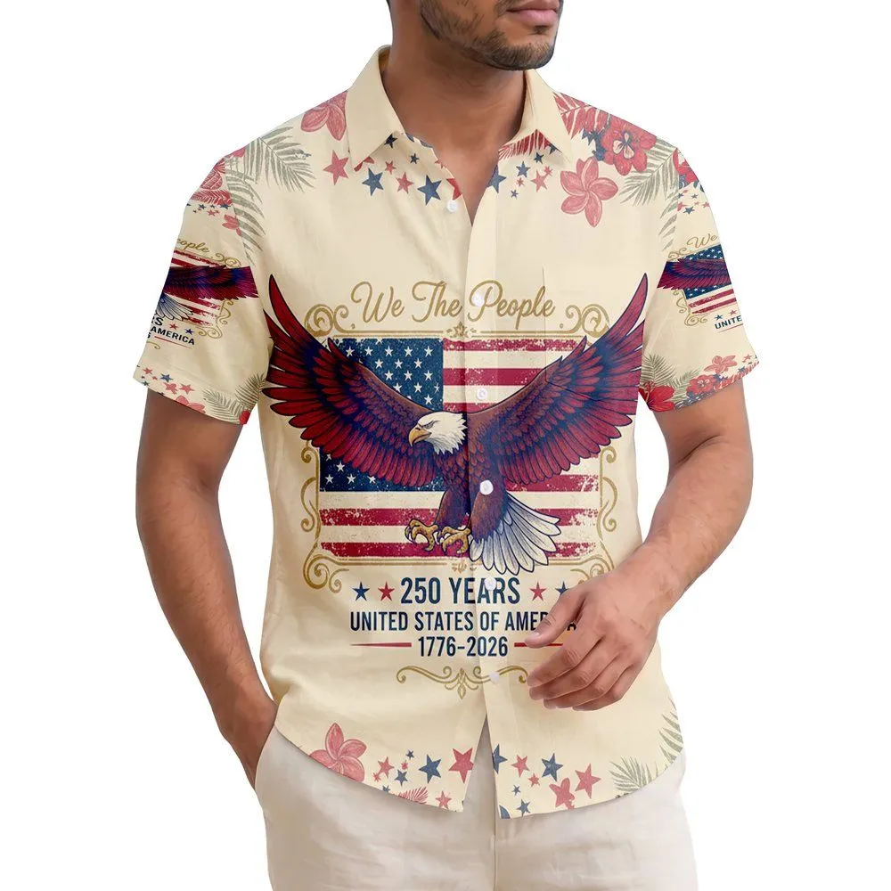 Bald Eagle We The People Flag - USA 250th Anniversary Independence Day 1776-2026 Hawaiian Shirt - 1