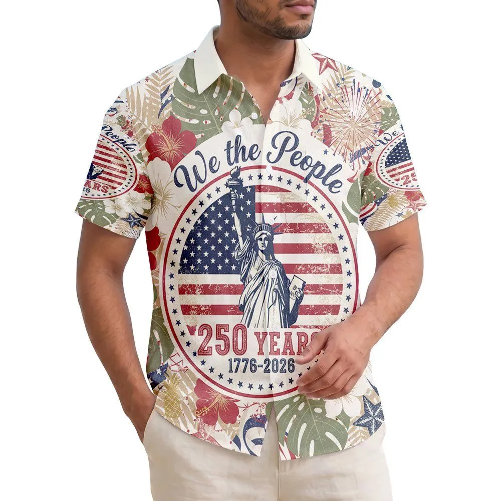 Statue of Liberty We The People 1776-2026 - USA 250th Anniversary Independence Day Tropical Hawaiian Shirt - 1