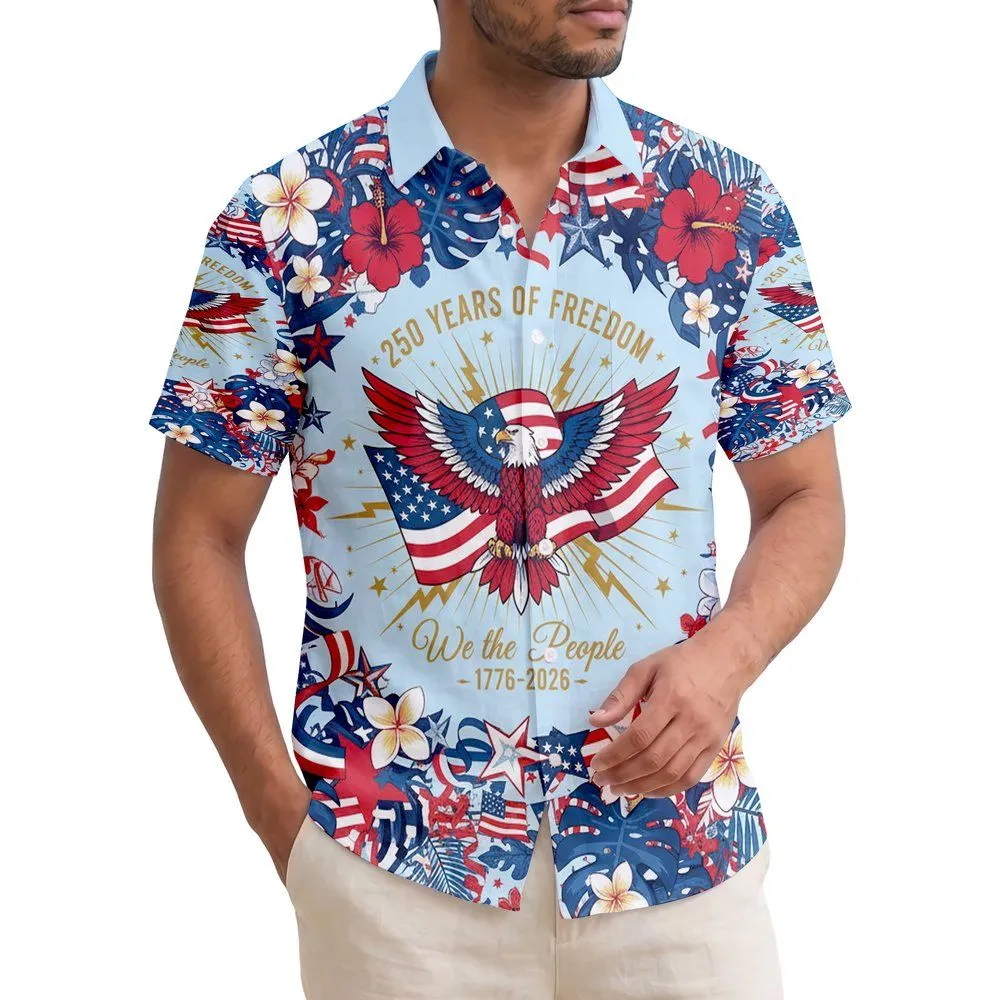 Bald Eagle American Flag We The People 1776-2026 - USA 250th Anniversary Independence Day Hawaiian Shirt - 1
