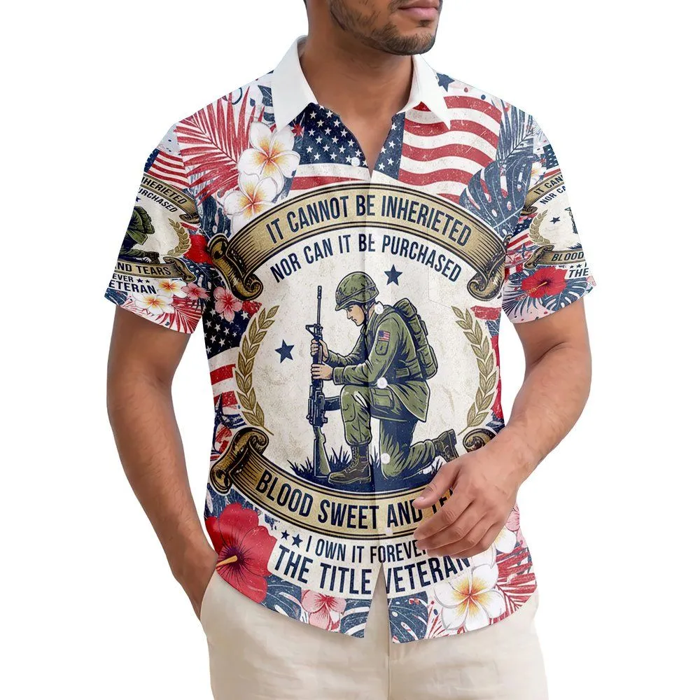 Soldier Memorial Flag Tropical Patriotic Art 1776-2026 - USA 250th Anniversary Gift for Veterans Hawaiian Shirt - 1