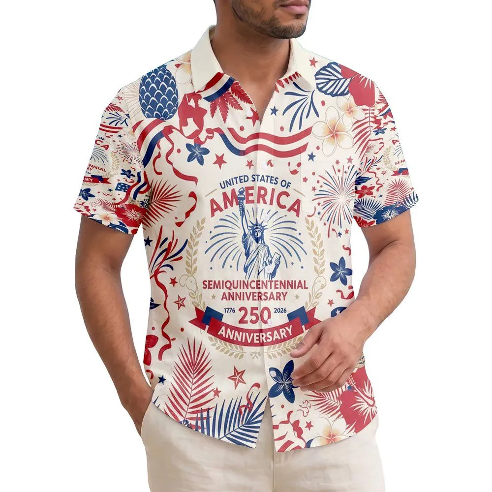 Statue of Liberty Hawaiian 1776-2026 - USA 250th Anniversary Independence Day Veteran Gift Hawaiian Shirt - 1