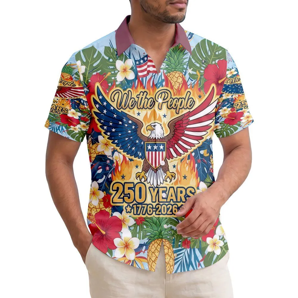Bald Eagle American Flag We The People 1776-2026 - USA 250th Anniversary Independence Day Hawaiian Shirt - 1