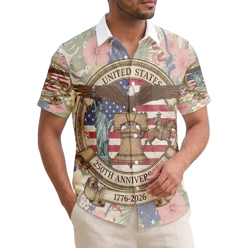 Bald Eagle Liberty Bell 1776-2026 - USA 250th Anniversary Independence Day Patriotic Hawaiian Shirt - 1