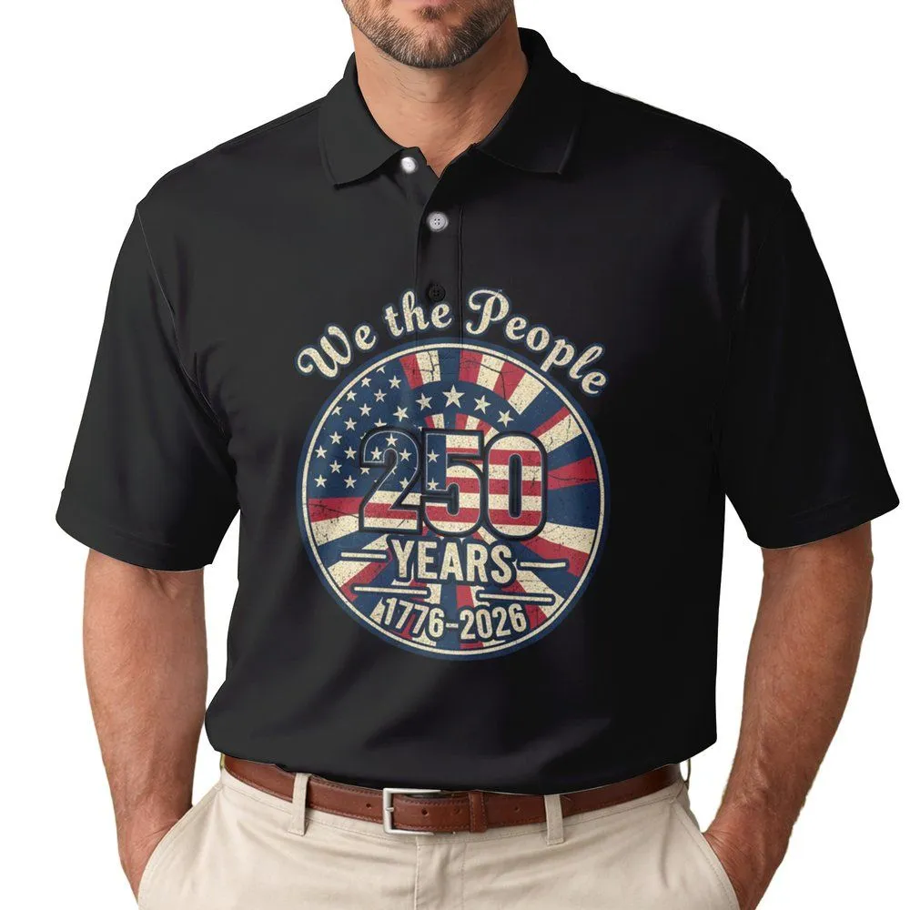 We The People 250 Years 1776-2026 - USA 250th Anniversary Independence Day Gift Men's Polo Shirt - 1
