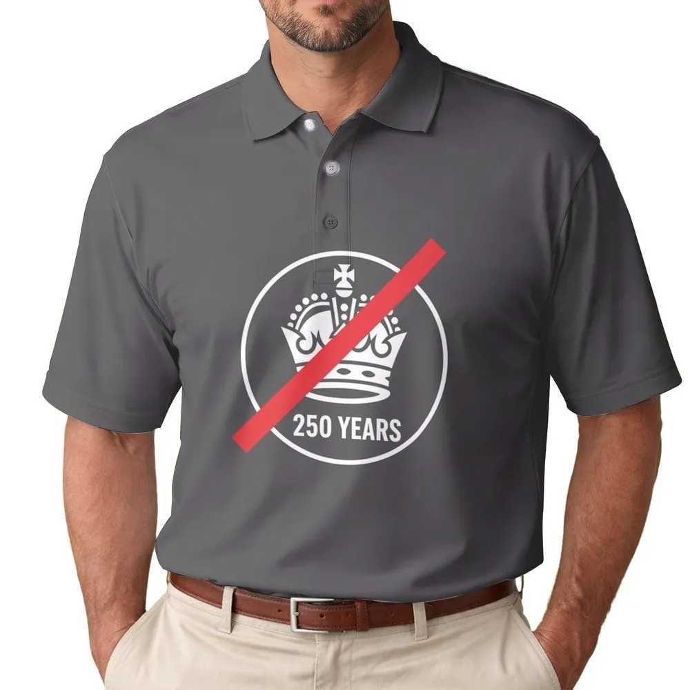 Rejected Crown 250 Years Text 1776-2026 - USA 250th Anniversary Independence Day Men's Polo Shirt - 1