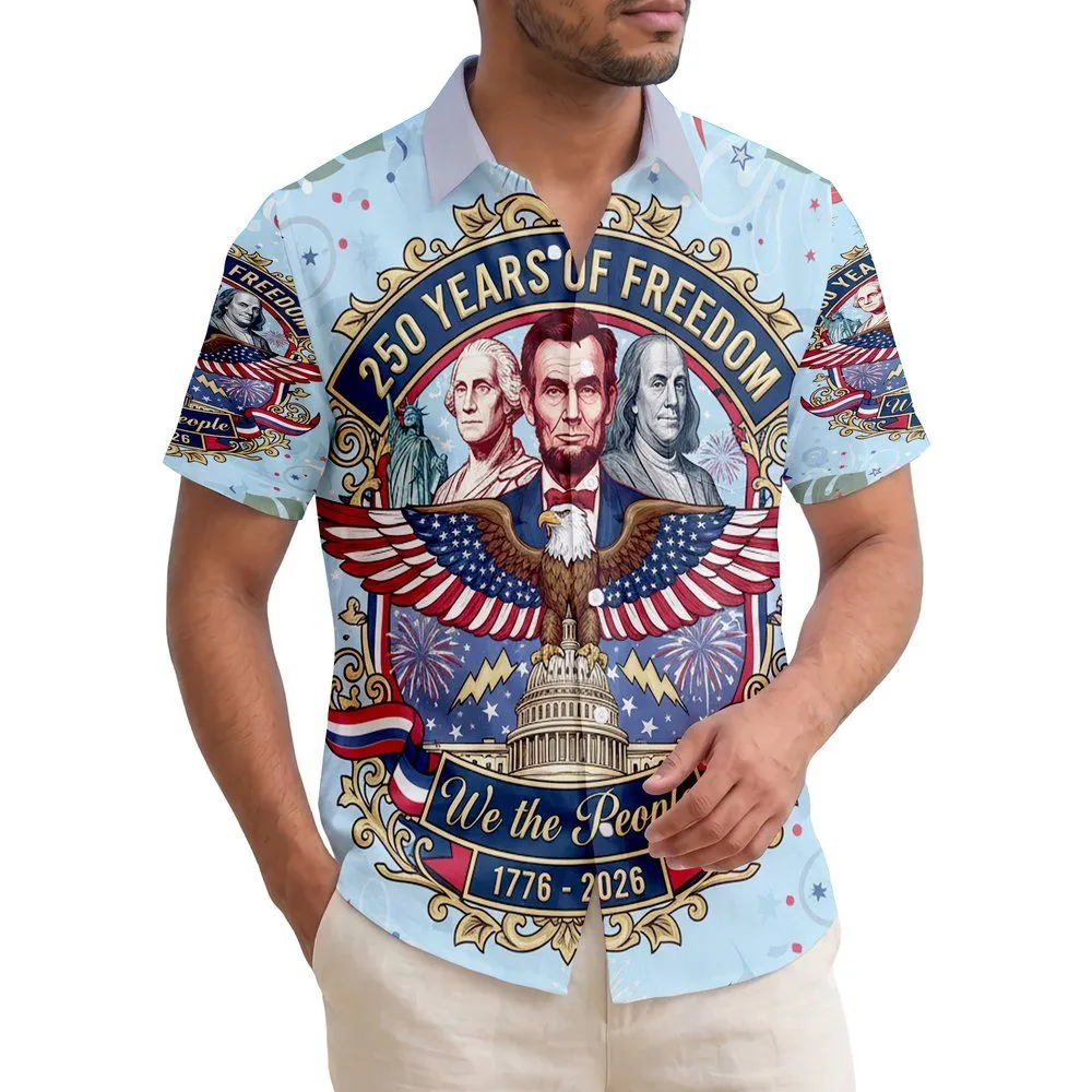 Bald Eagle Capitol Founding Fathers 1776-2026 - USA 250th Anniversary Independence Day Hawaiian Shirt - 1