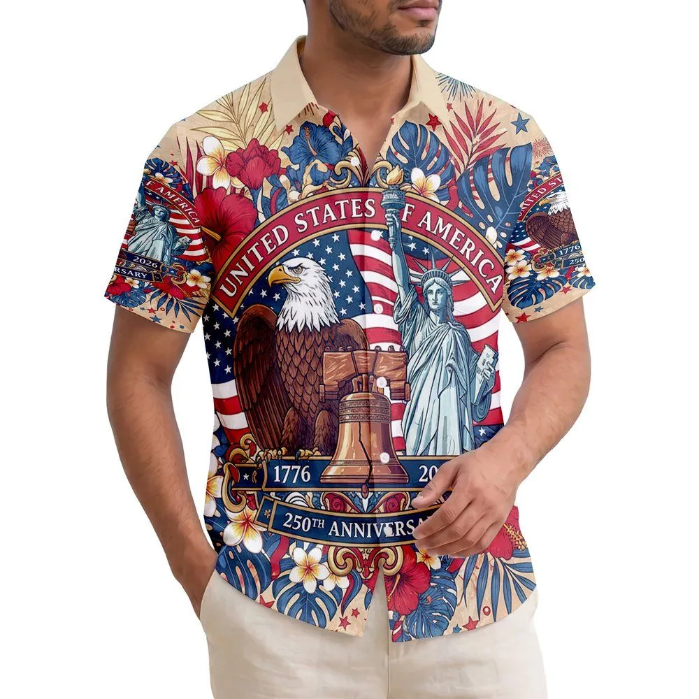 Bald Eagle Liberty Bell 1776-2026 - USA 250th Anniversary Independence Day Gift for Dad Hawaiian Shirt - 1