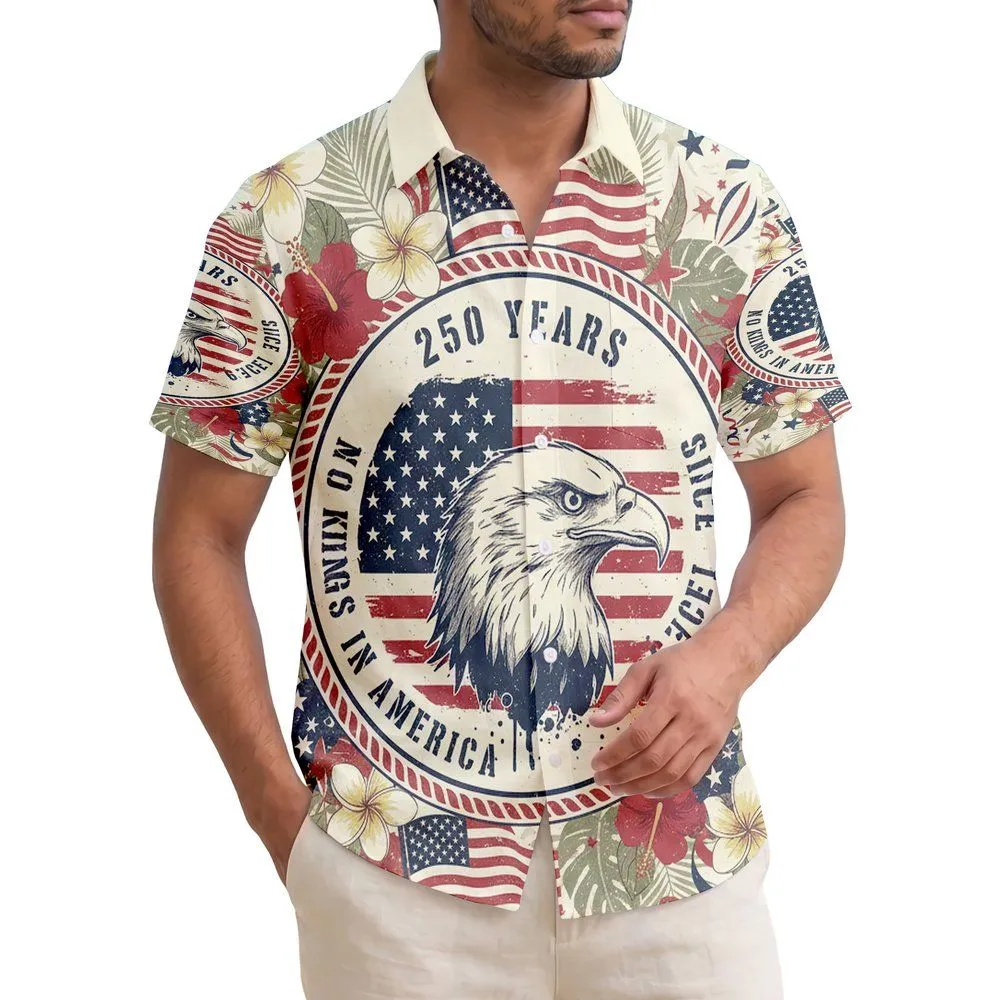 Bald Eagle American Flag 1776-2026 - USA 250th Anniversary Patriotic Independence Day Hawaiian Shirt - 1
