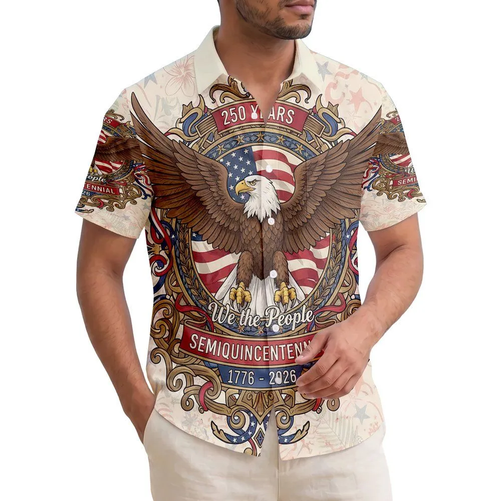 Bald Eagle American Flag 1776-2026 - USA 250th Anniversary Independence Day Gift for Dad Hawaiian Shirt - 1