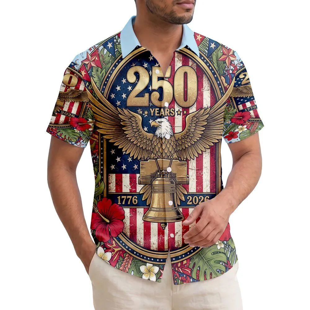 Bald Eagle American Flag 1776-2026 - USA 250th Anniversary Independence Day Gift for Dad Hawaiian Shirt - 1